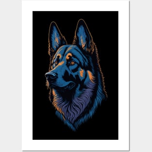 Retro German Shepherd Posters and Art